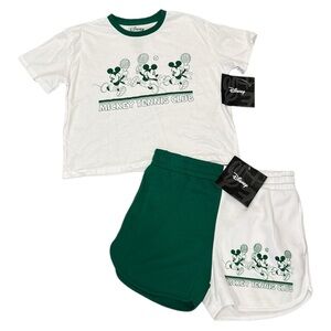 Women's Disney Mickey Mouse Pajama Short‎ Set with Pockets, Size L